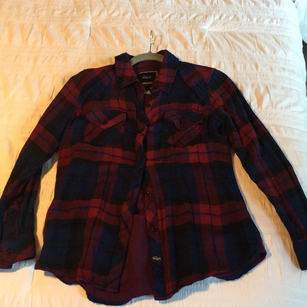 Rails button down plaid top